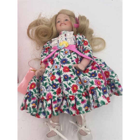 Goebel Porcelain Doll By Bette Ball Doll Club Exclusive With Floral Dress & Acce - Picture 10 of 10